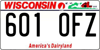 WI license plate 601OFZ