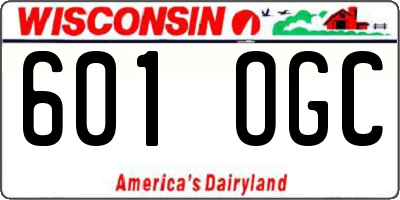 WI license plate 601OGC