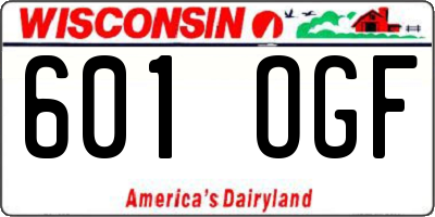 WI license plate 601OGF