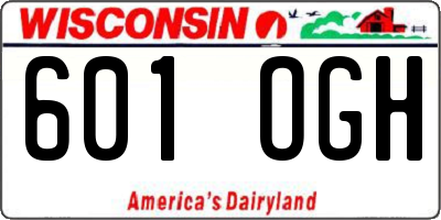 WI license plate 601OGH