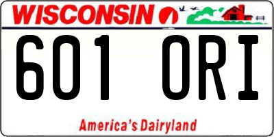 WI license plate 601ORI