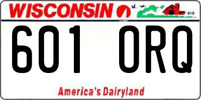 WI license plate 601ORQ