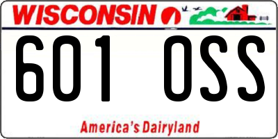 WI license plate 601OSS