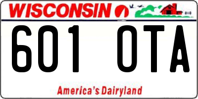 WI license plate 601OTA