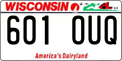 WI license plate 601OUQ