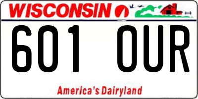 WI license plate 601OUR