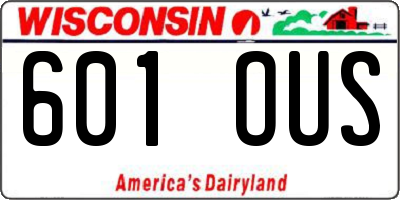 WI license plate 601OUS