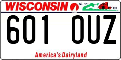 WI license plate 601OUZ