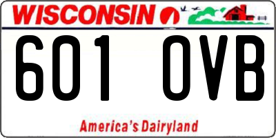 WI license plate 601OVB