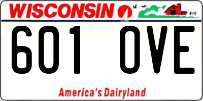 WI license plate 601OVE