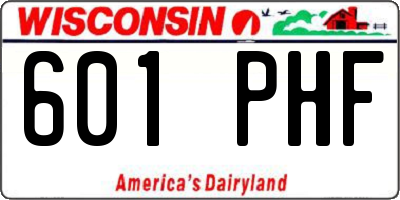 WI license plate 601PHF