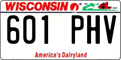 WI license plate 601PHV