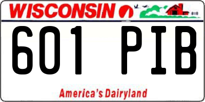 WI license plate 601PIB