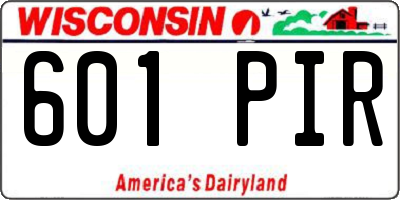 WI license plate 601PIR