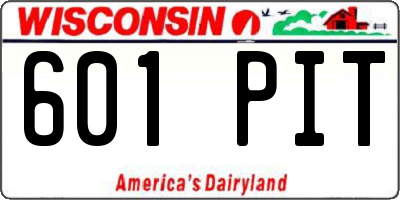 WI license plate 601PIT
