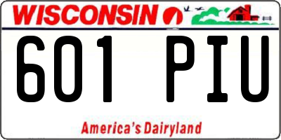 WI license plate 601PIU