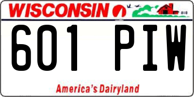 WI license plate 601PIW