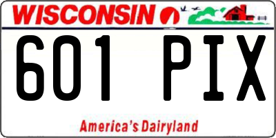 WI license plate 601PIX