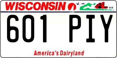 WI license plate 601PIY