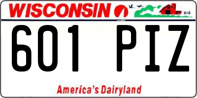 WI license plate 601PIZ