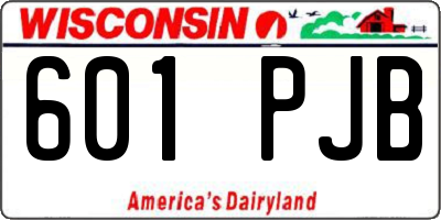 WI license plate 601PJB