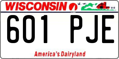 WI license plate 601PJE