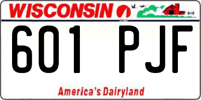 WI license plate 601PJF