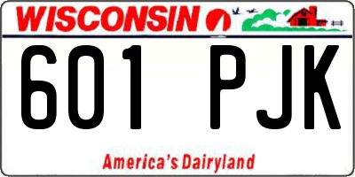 WI license plate 601PJK