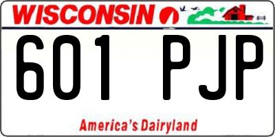WI license plate 601PJP
