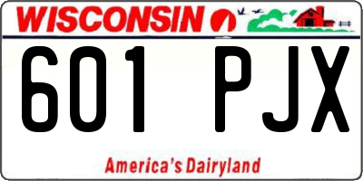 WI license plate 601PJX