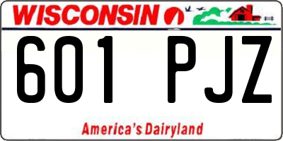 WI license plate 601PJZ