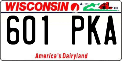 WI license plate 601PKA
