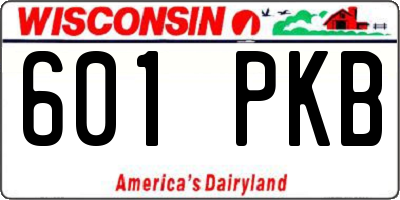 WI license plate 601PKB