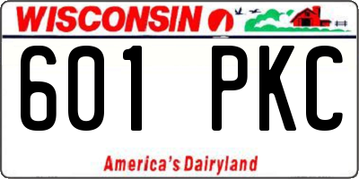 WI license plate 601PKC