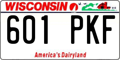 WI license plate 601PKF