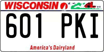 WI license plate 601PKI