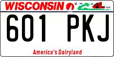 WI license plate 601PKJ