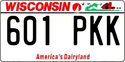 WI license plate 601PKK