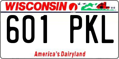 WI license plate 601PKL