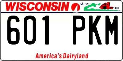 WI license plate 601PKM