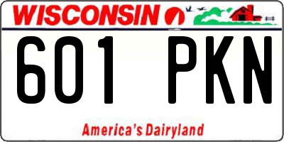 WI license plate 601PKN