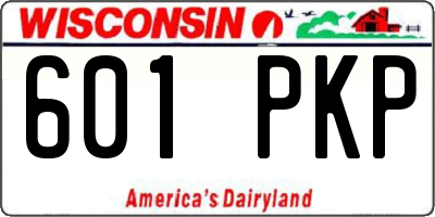 WI license plate 601PKP