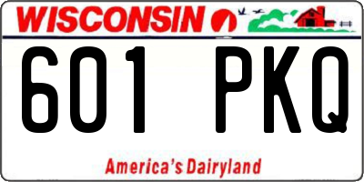 WI license plate 601PKQ
