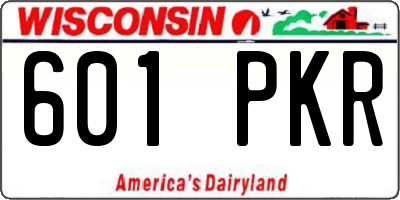 WI license plate 601PKR