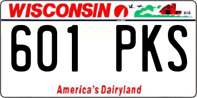 WI license plate 601PKS