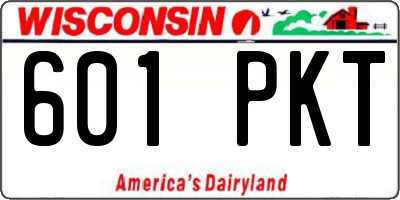 WI license plate 601PKT