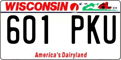 WI license plate 601PKU