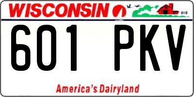 WI license plate 601PKV
