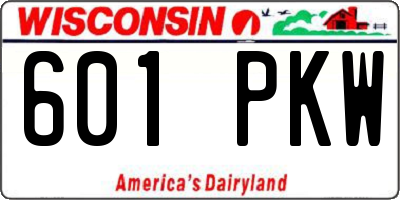 WI license plate 601PKW
