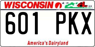 WI license plate 601PKX